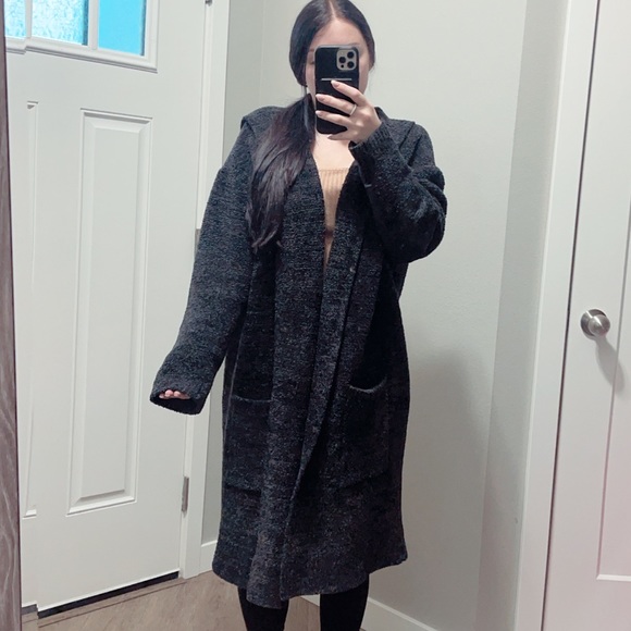 Barefoot Dreams Sweaters - Barefoot Dreams Gray Cozychic Knit Open Front Cardigan